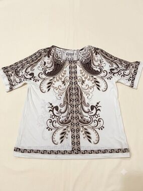 Susan Graver Top with Brown Paisley MedaPrint